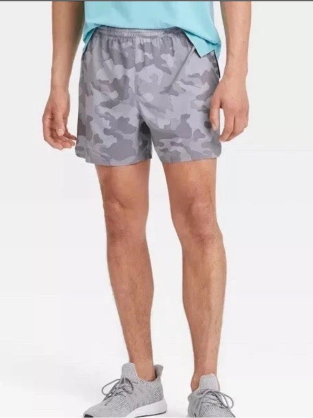 Men's All in Motion Active Light Unlined Run Shorts Gray Camo